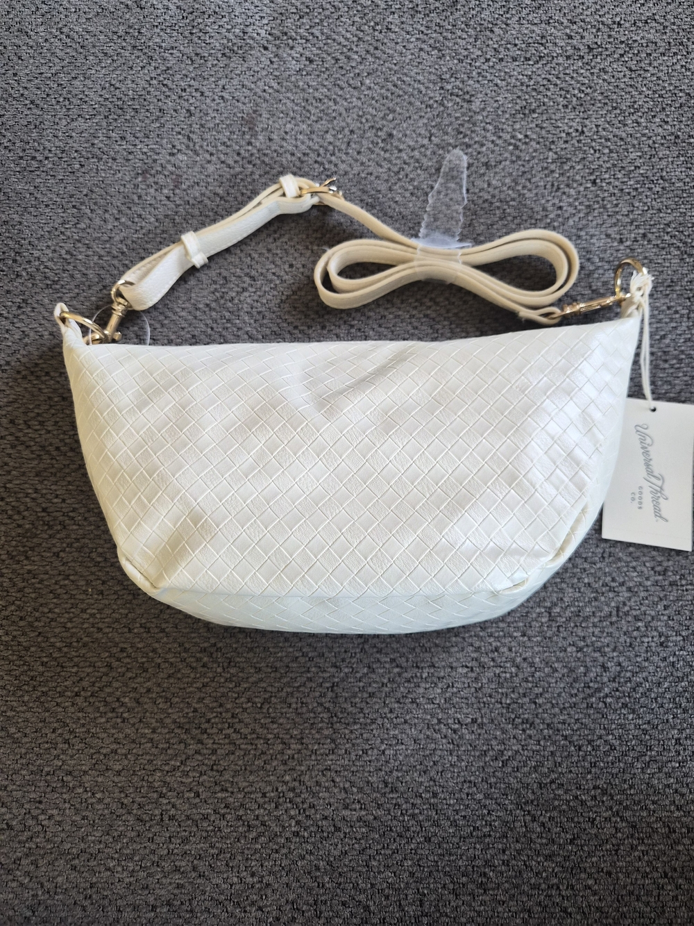 Cream Woven Shoulder Bag - Unbranded